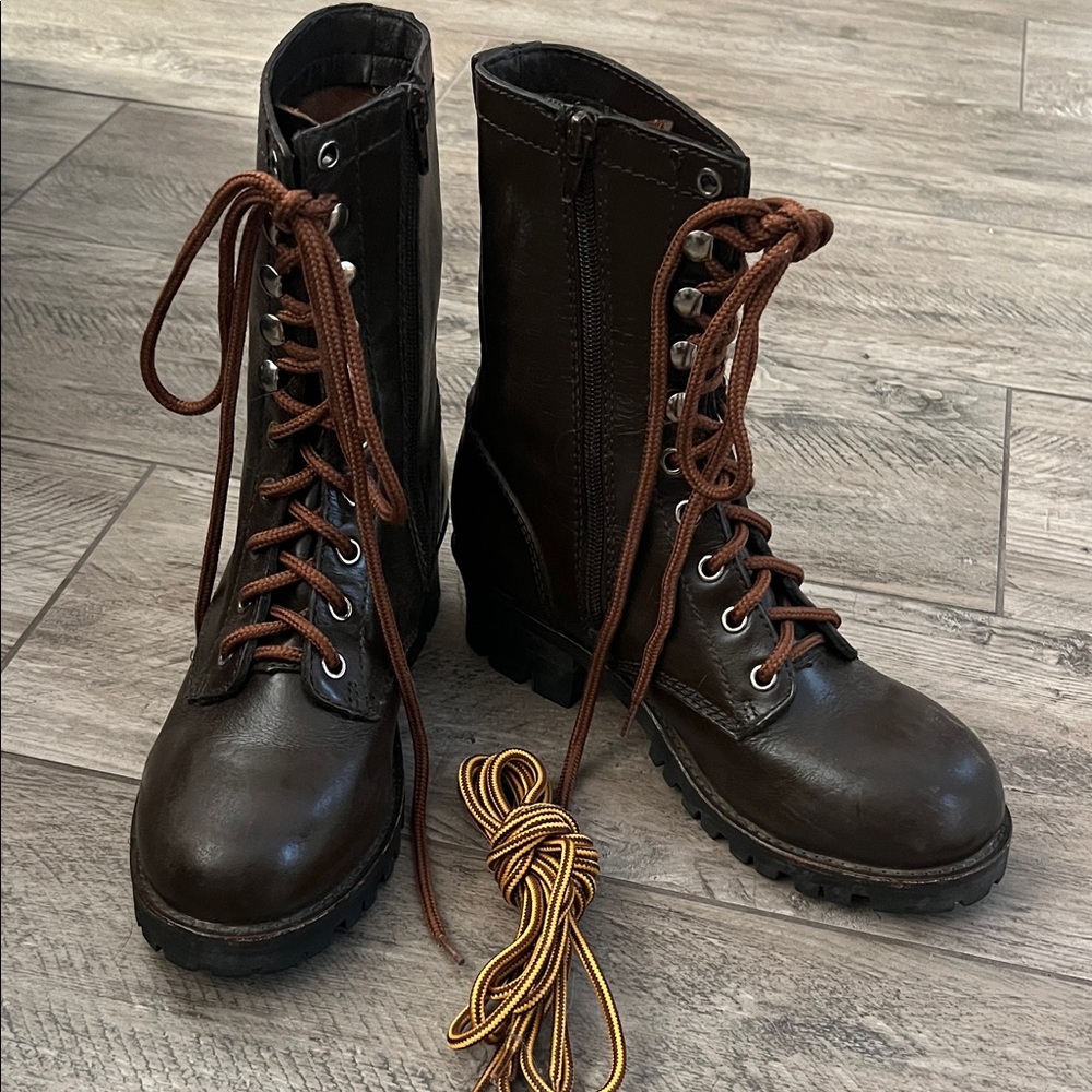 Jeffrey Campbell Brown Combat Boots